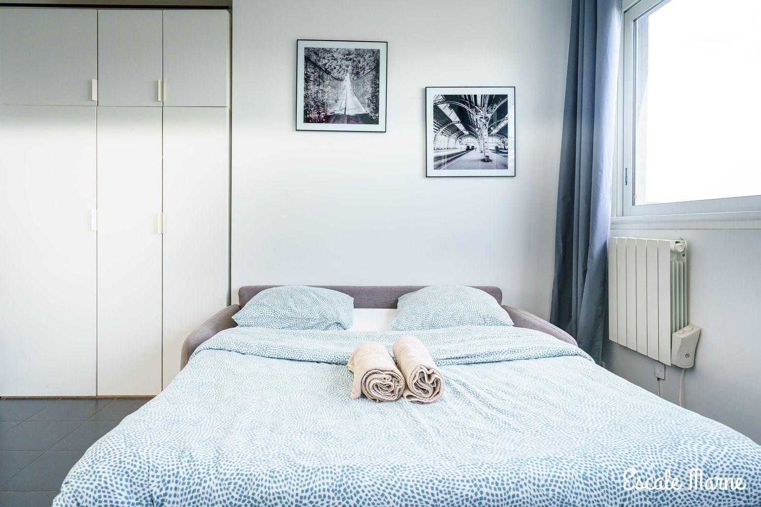 Escale-Marne Fr - 202 - Free Parking - Free Luggage Storage - All Equipped - Linen Included - Washing Machine - 10Mn Walk Metro 8 - Rer A - Panoramic View - From 1 To 14 Guests Maisons-Alfort Rom bilde